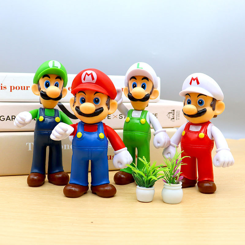 NINTENDO Set 4 / 5 / 6 / 8 Nhân Vật Game Super Mario Bros Mô Hình Nhân Vật Game Mario Luigi Bowser Koopa Yoshi Toad Bằng PVC