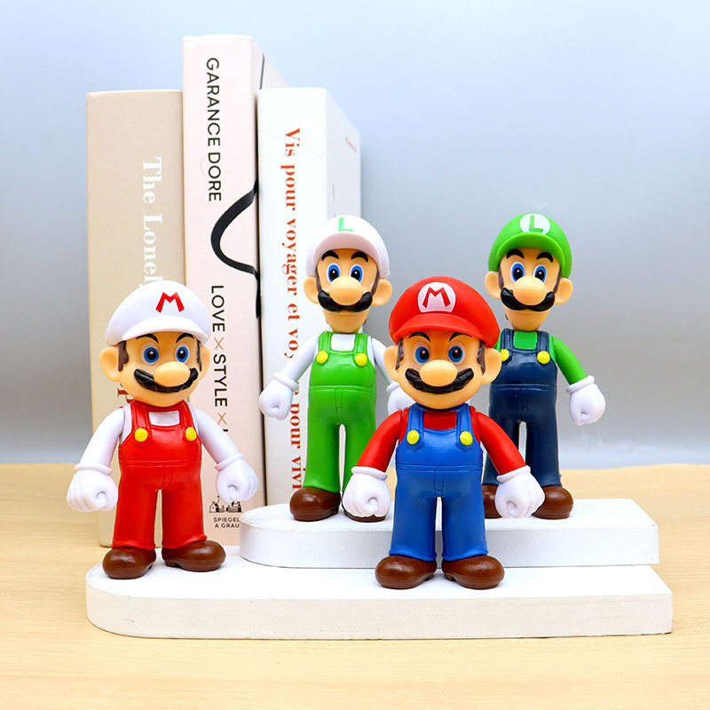 NINTENDO Set 4 / 5 / 6 / 8 Nhân Vật Game Super Mario Bros Mô Hình Nhân Vật Game Mario Luigi Bowser Koopa Yoshi Toad Bằng PVC