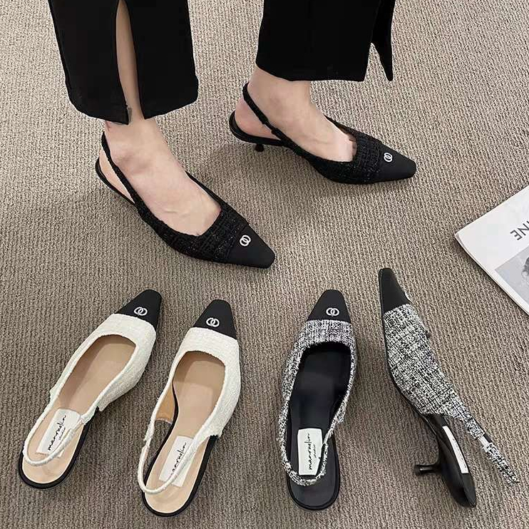 YAOLI  Giày Cao Gót Sandal Phong Cách Pháp Thời Trang Cho Nữ