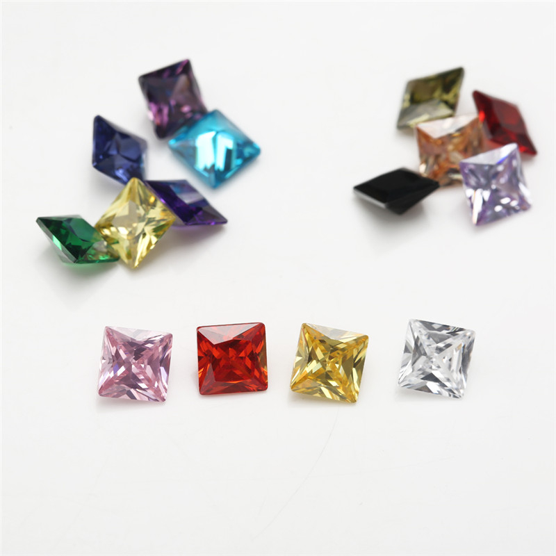 Đá Pha Lê Vuông 15 Màu Kích Thước 4x4~10x10mm 5A