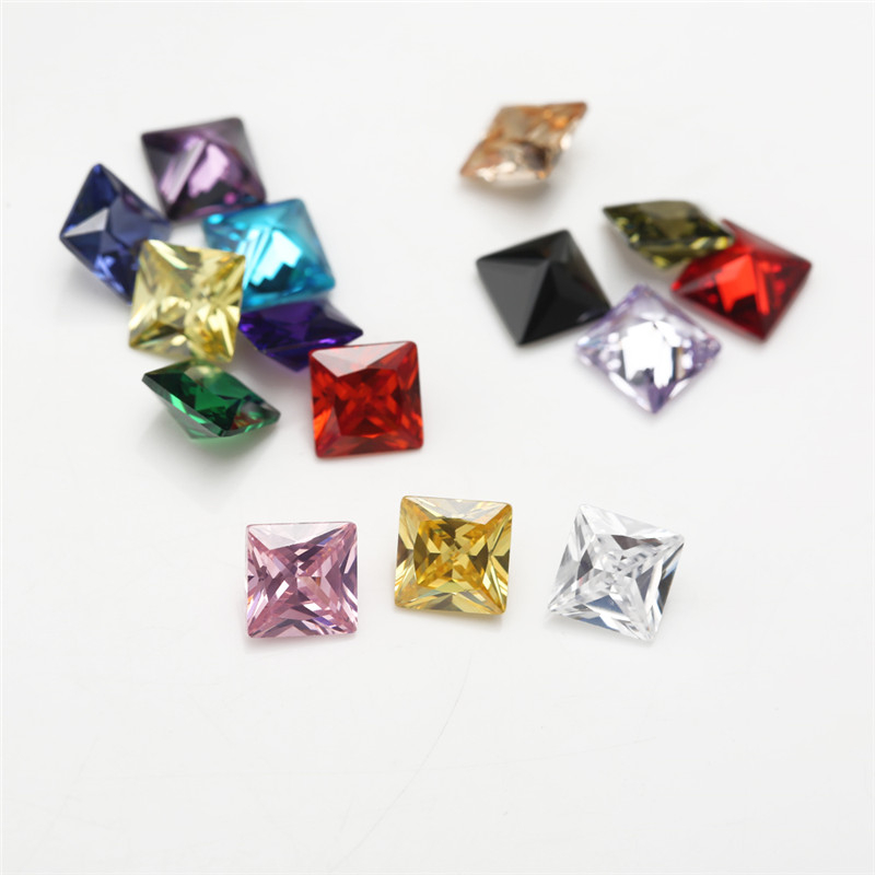 Đá Pha Lê Vuông 15 Màu Kích Thước 4x4~10x10mm 5A