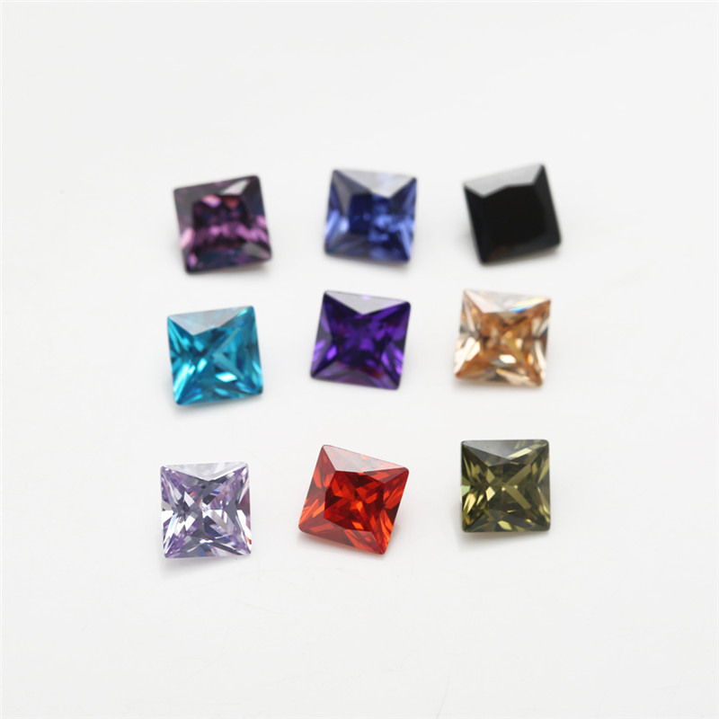 Đá Pha Lê Vuông 15 Màu Kích Thước 4x4~10x10mm 5A