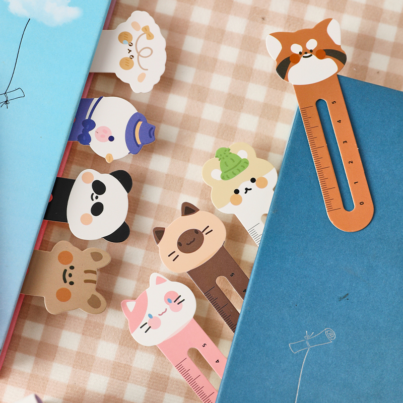 Bộ 30 Thẻ Đánh Dấu Trang Sách Hình Cân Thành Phố Động Vật Hoạt Hình Dễ Thương C7425