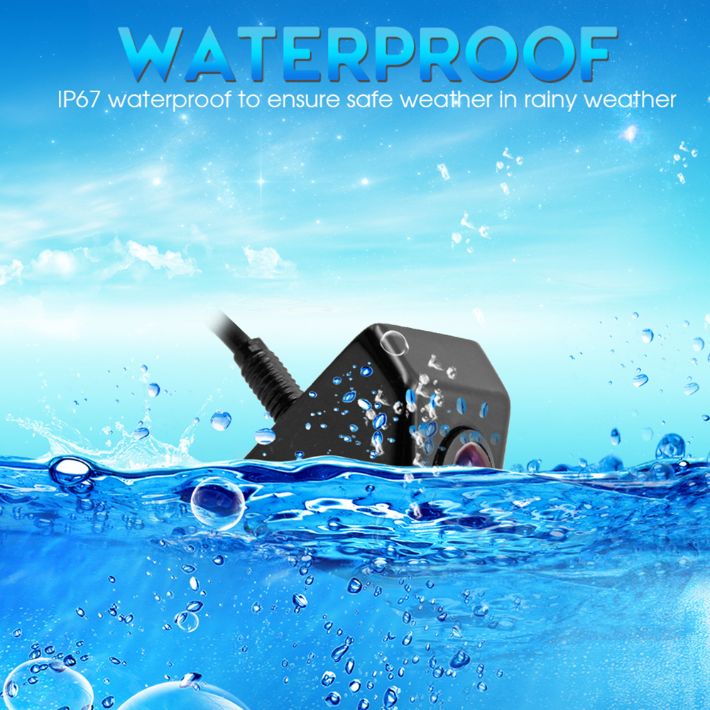 Ccd HD 180 Độ Ống Kính Mắt Cá Camera Ô Tô Phía Sau / Phía Trước Góc Rộng Kim Loại Màu Đen Đảo Chiều Camera Dự Phòng Tầm Nhìn Ban Đêm 12V