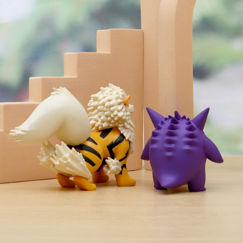 Bộ 8 Mô Hình Nhân Vật Tro Ketchum Gengar Arcanine Pikachu Charmander Gary Oak Trang Trí Bánh Kem