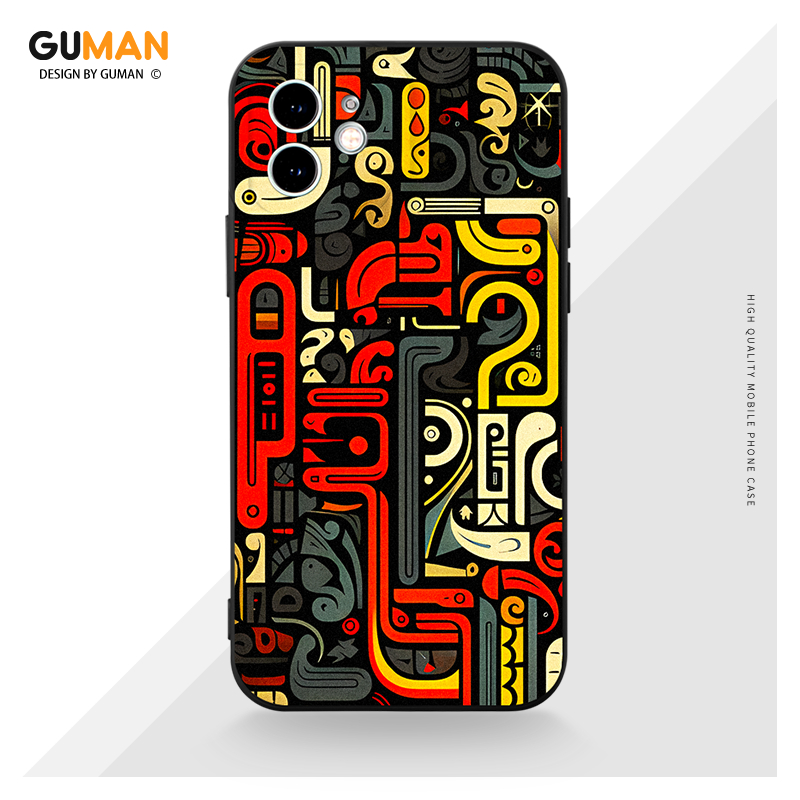 Ốp lưng GUMAN chống bẩn mềm dễ thương đẹp độc lạ ngầu nam đen Cho iPhone 15 14 13 12 11 Pro Max SE 2020 X XR XS 8 7 ip 6S 6 Plus kute XYM2344