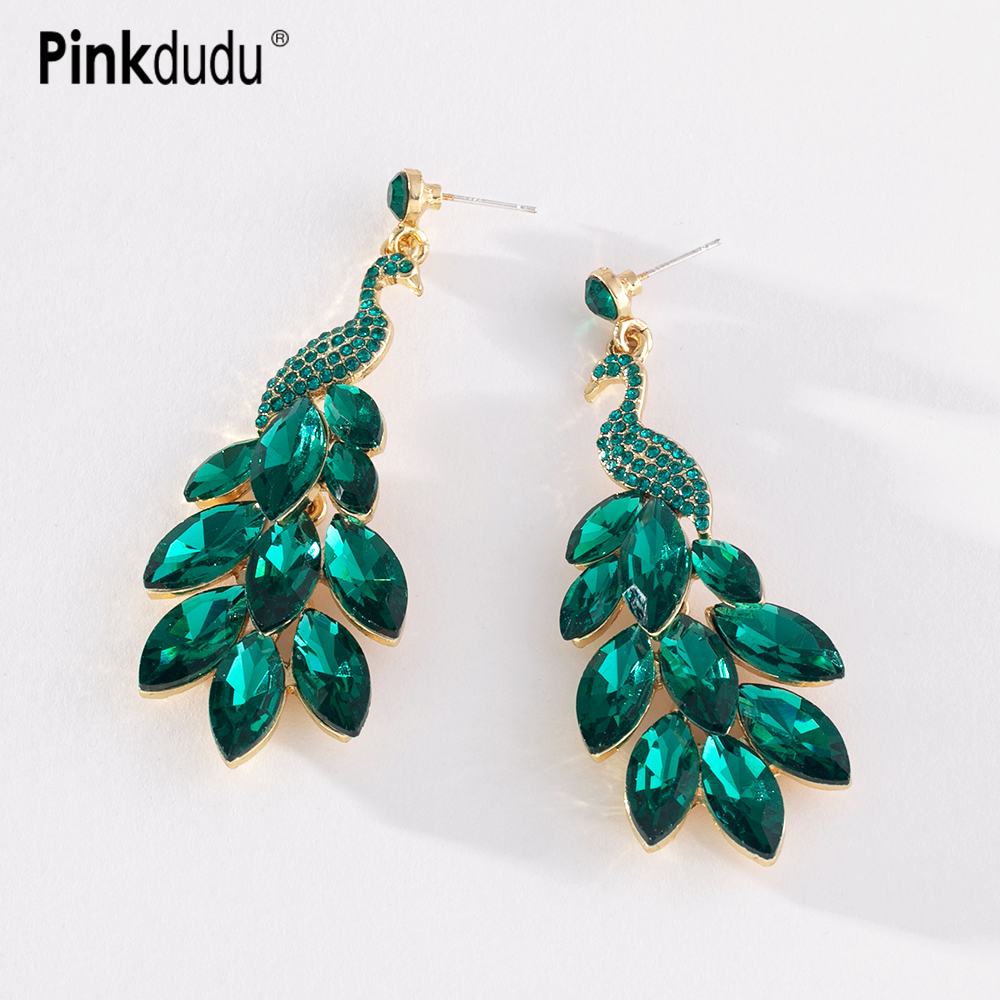 Bông Tai Mở Hình Chim Công Đính Đá Bằng Hợp Kim Thời Trang Cá Tính PD1230