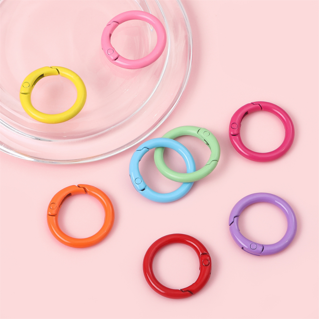 Móc Khóa Hình Chữ C Bằng Hợp Kim Phun Sơn Nhiều Màu Sắc 25mm DIY