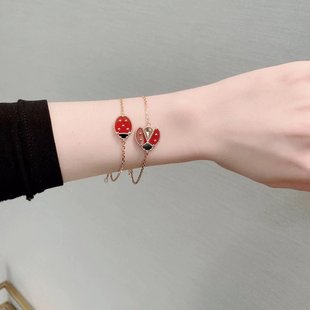 Nhẫn Hở Hình Bọ Cánh Cứng May Mắn Cánh Vàng Hồng carnelian onyx
