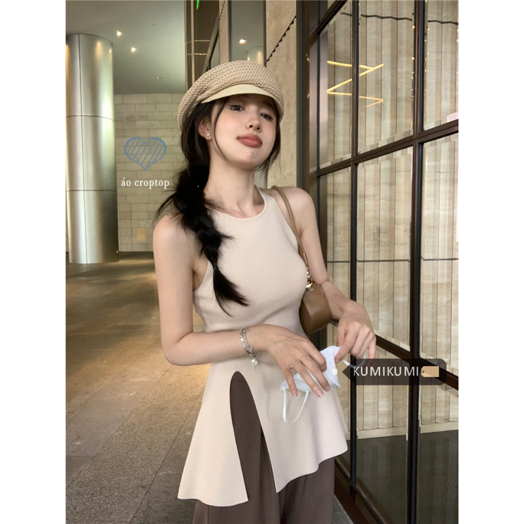 Áo Croptop Hai Dây Dáng Ôm Mẫu Mới 2023 Thời Trang Cho Nữ