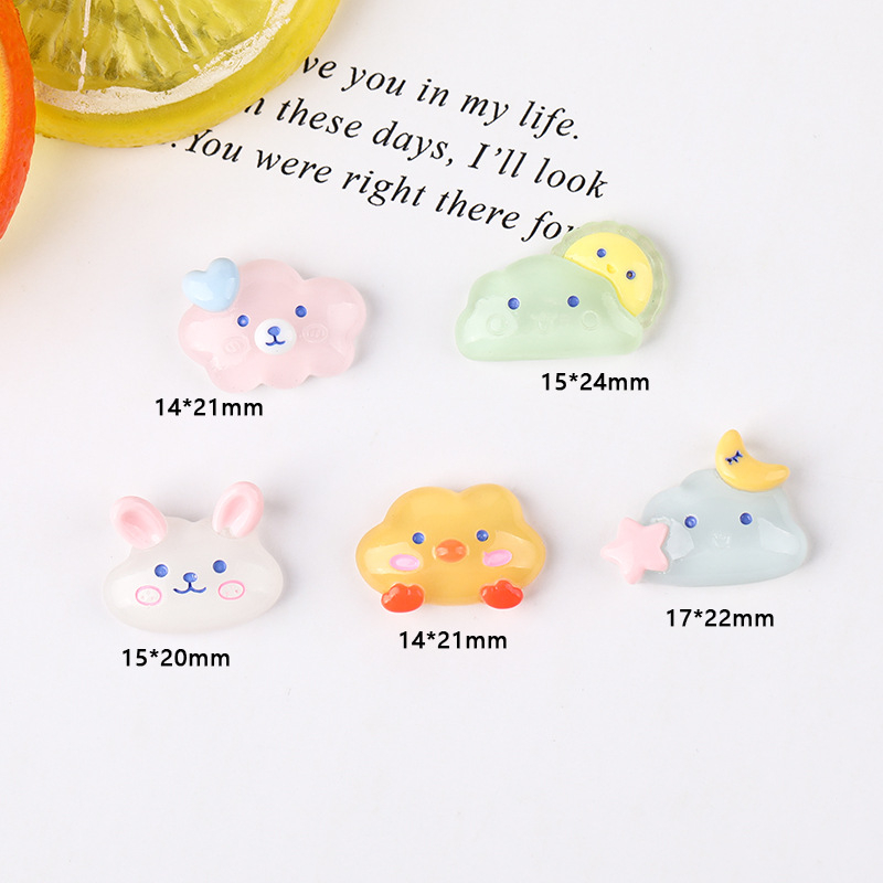 Set 20 / 40 Miếng Dán Trang Trí Ốp Điện Thoại Hình Đám Mây Trong Suốt Bằng Nhựa Resin DIY