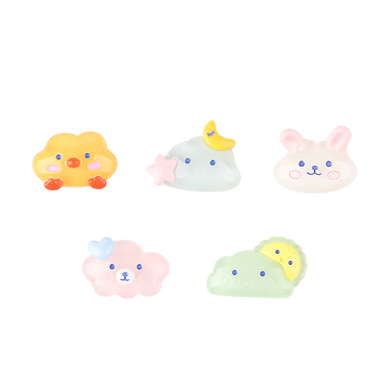 Set 20 / 40 Miếng Dán Trang Trí Ốp Điện Thoại Hình Đám Mây Trong Suốt Bằng Nhựa Resin DIY