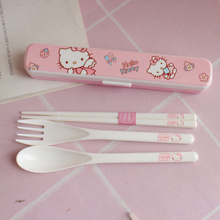 Bộ muỗng nĩa đũa hình hello kitty đáng yêu cho bé