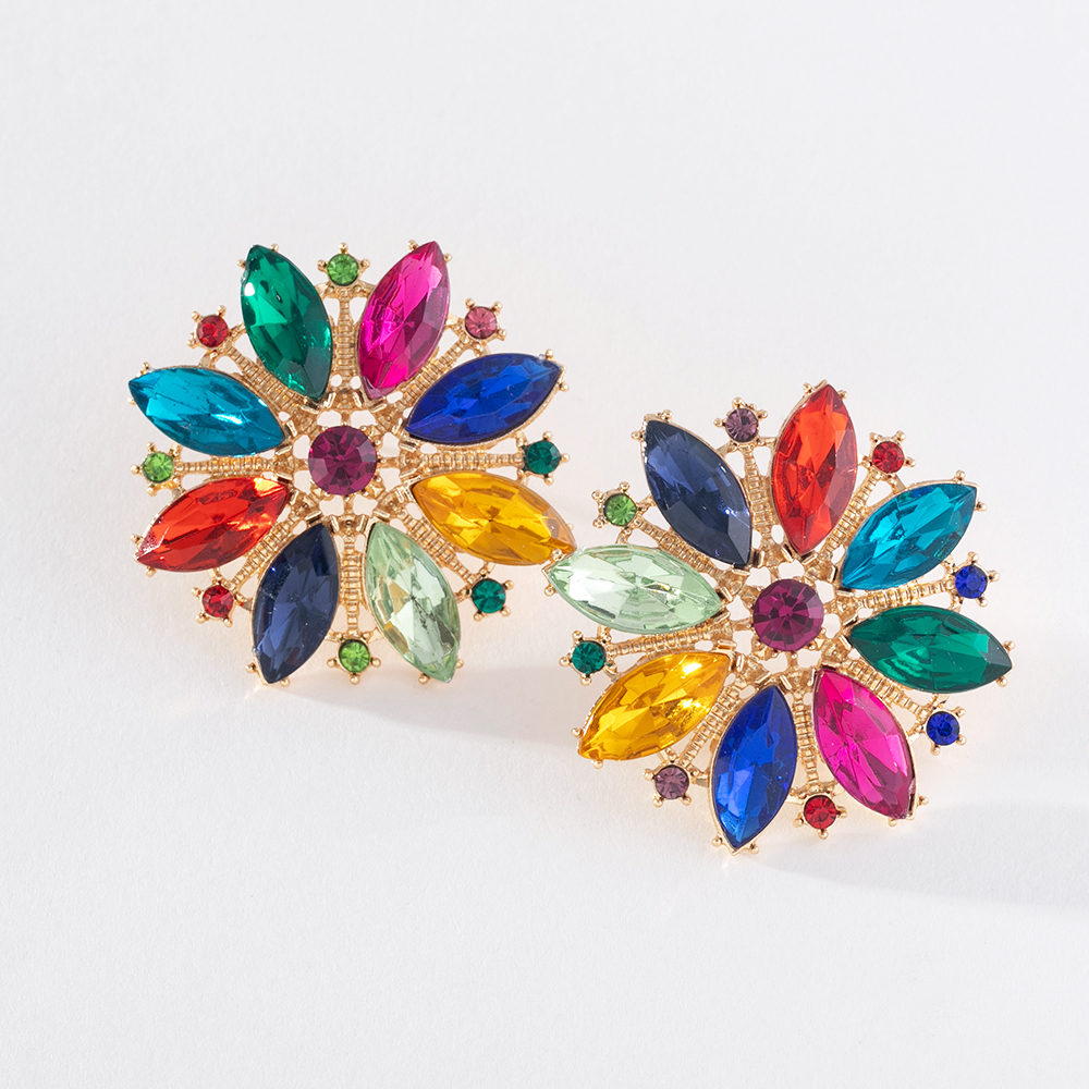 Bông Tai Hợp Kim Hình Hoa Đính Đá Hồng Dễ Thương Thời Trang Cho Nữ PD1305