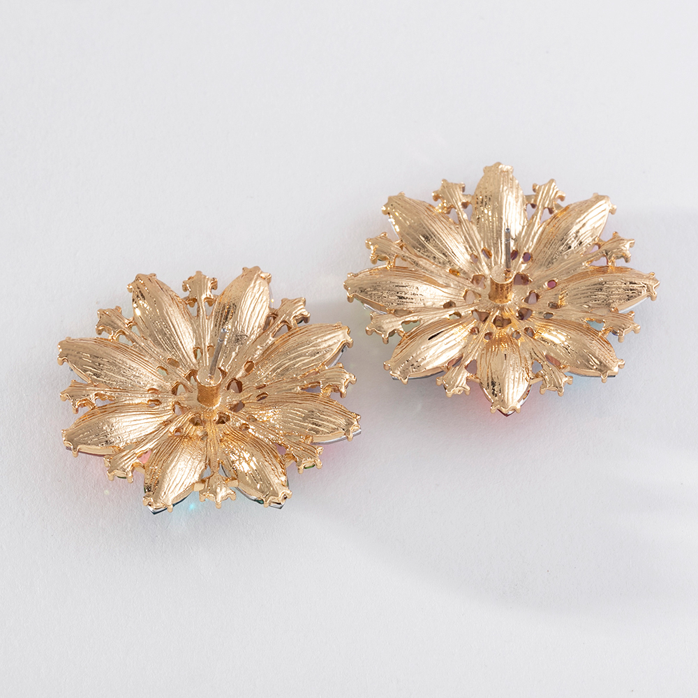 Bông Tai Hợp Kim Hình Hoa Đính Đá Hồng Dễ Thương Thời Trang Cho Nữ PD1305