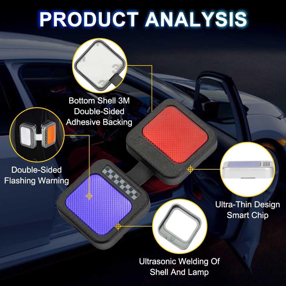 Đèn LED Cảnh Báo Điều Khiển Từ Xa Gắn Cửa Xe Hơi Chống Va Chạm