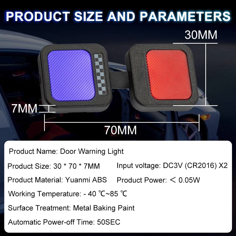 Đèn LED Cảnh Báo Điều Khiển Từ Xa Gắn Cửa Xe Hơi Chống Va Chạm