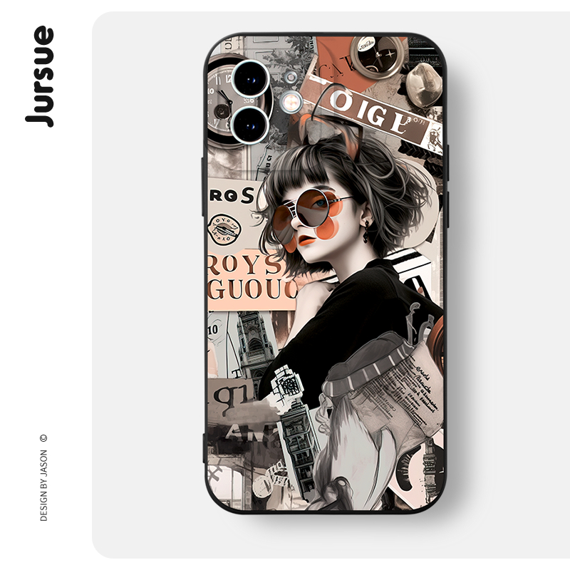 Ốp lưng JURSUE độc lạ ngầu dẻo vintage Cho iPhone 15 14 13 12 11 Pro Max SE 2020 X XR XS 8 7 ip 6S 6 Plus XYH1909