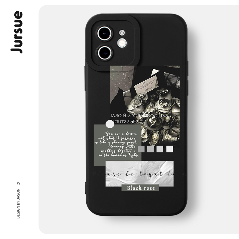 Ốp lưng JURSUE độc lạ dẻo đen chống bẩn Cho iPhone 15 14 13 12 11 Pro Max SE 2020 X XR XS 8 7 ip 6S 6 Plus XYH1905