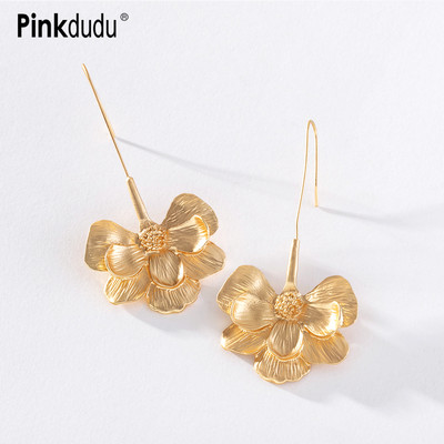 Bông Tai Dạng Móc Bằng Hợp Kim Hình Hoa Màu Vàng Hồng Phong Cách Cổ Điển Thời Trang Cho Nữ PD1250