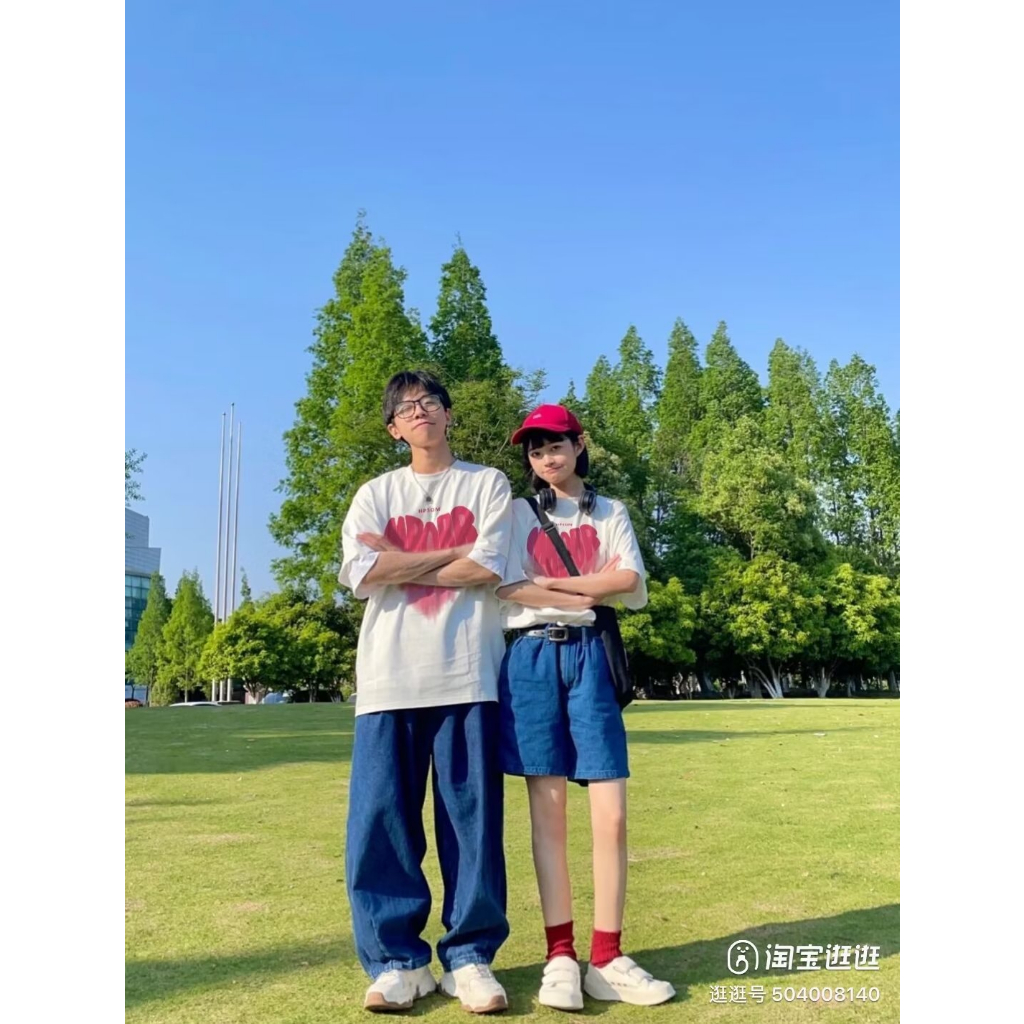 EERSHENSHI Áo Thun cotton Ngắn Tay Màu Sắc Chất Lượng Cao Thời Trang Cho Cặp Đôi