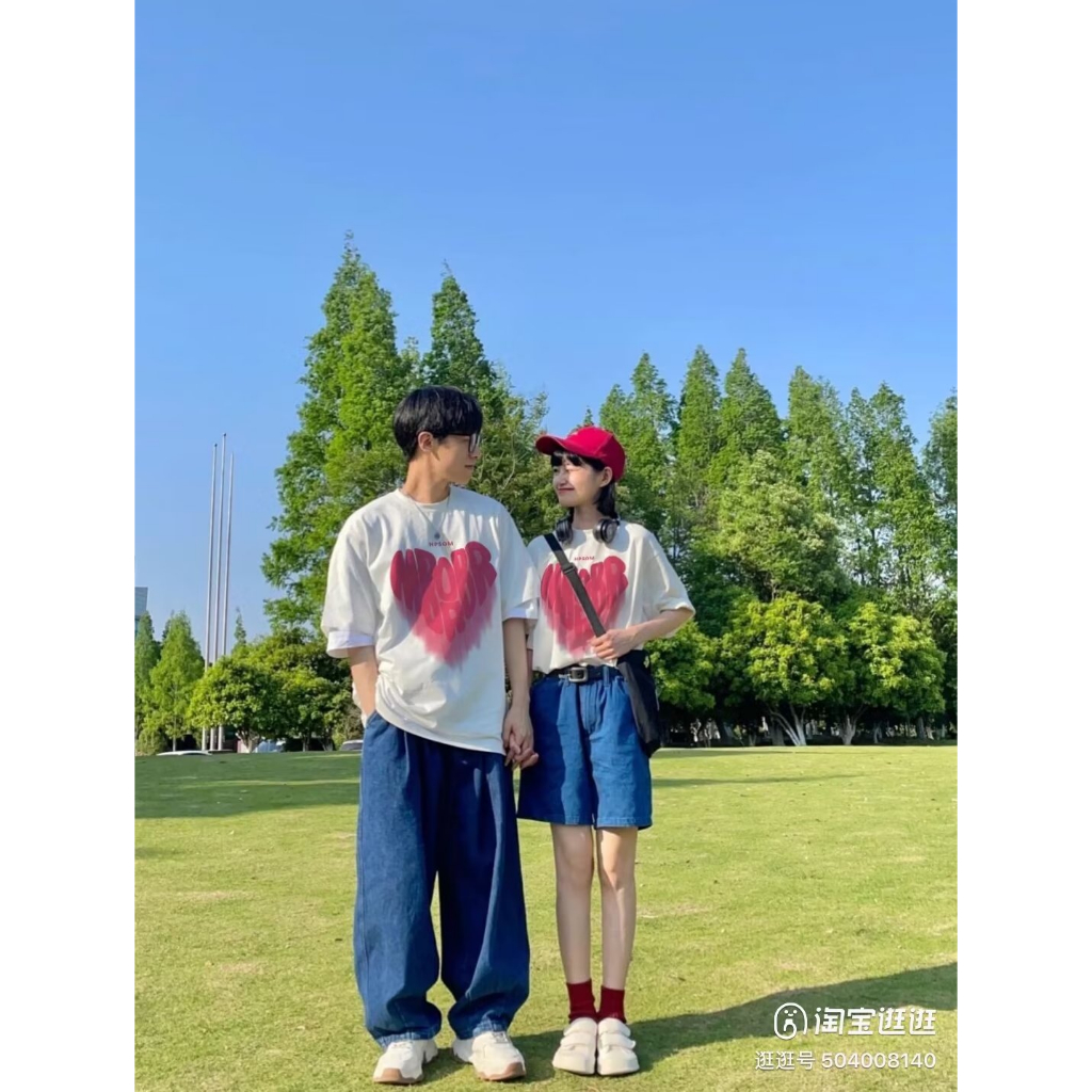 EERSHENSHI Áo Thun cotton Ngắn Tay Màu Sắc Chất Lượng Cao Thời Trang Cho Cặp Đôi