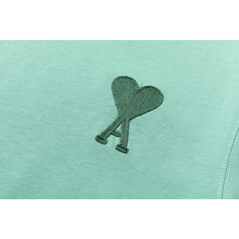 Áo Thun Tay Ngắn Thêu logo Trái Tim Đôi 230g Thoải Mái Dễ Phối Đồ