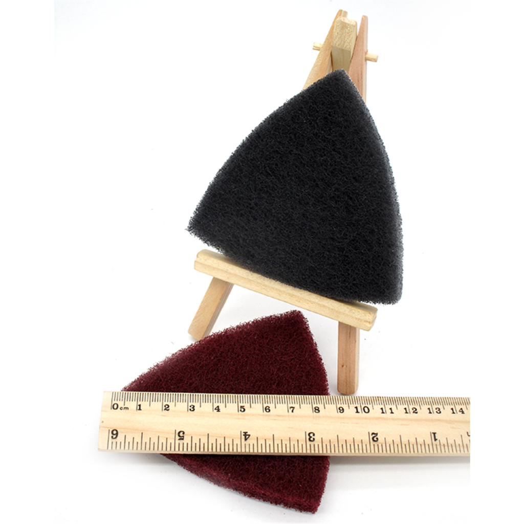 90 * 90 * 90mm tam giác sợi nylon móc cọ rửa & vòng đĩa miếng đệm làm sạch mài mòn tấm hoàn thiện tấm công nghiệp grit 240 # 400 # 800 #