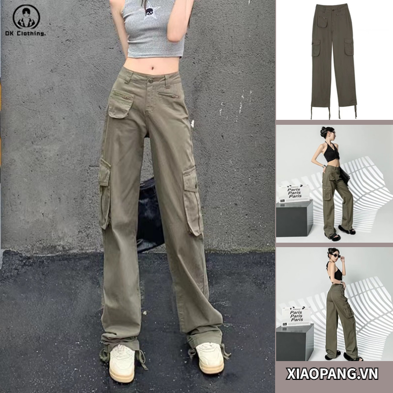 Quần túi hộp nam nhiều túi phong cách Âu mỹ phong cách hàn quốc fashion quần ống rộng nữ simple bigsize unisex cargo pants nam