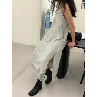 🍓Small design loose splicing fake two piece Slip dress suspender dress
