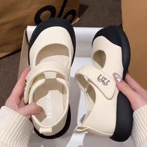 HHH Giày Mary Jane Lolita đế cao Giày Búp Bê Đế da mềm đế êm thời trang 2023NEW Cho Nữ