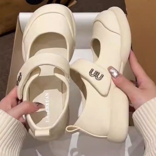 HHH Giày Mary Jane Lolita đế cao Giày Búp Bê Đế da mềm đế êm thời trang 2023NEW Cho Nữ