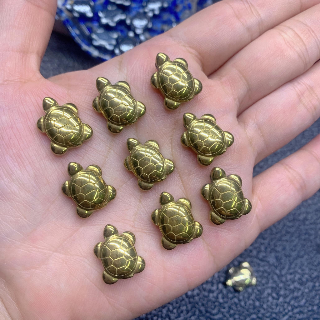 Pyrite Mặt Dây Chuyền unisex Hình Rùa terahertz / aura terahertz / hematite