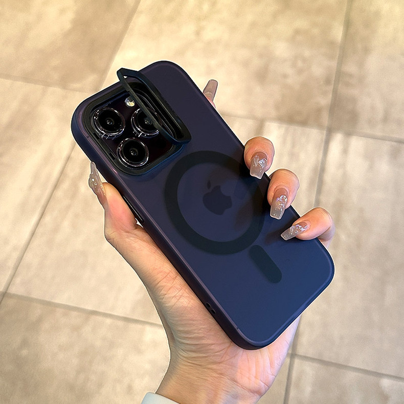 Ốp Điện Thoại acrylic Cứng Mặt Nhám Màu Đen Cho iphone 13 14 15 pro max