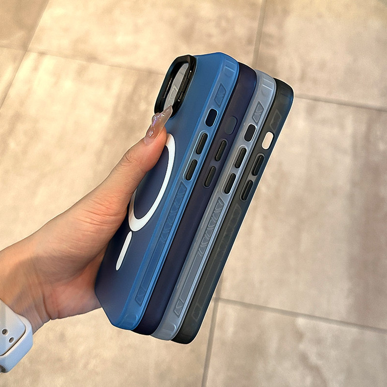 Ốp Điện Thoại acrylic Cứng Mặt Nhám Màu Đen Cho iphone 13 14 15 pro max