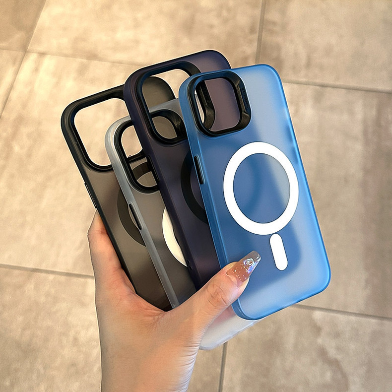 Ốp Điện Thoại acrylic Cứng Mặt Nhám Màu Đen Cho iphone 13 14 15 pro max