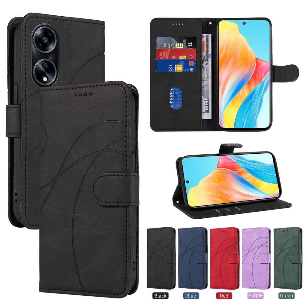 Sang Trọng Bao Da Điện Thoại Nắp Gập Dạng Ví Viền Cong Có Ngăn Đựng Thẻ Cho oppo a98 a78 a58 reno8 t realme 10 pro plus 5g / 4g Ốp