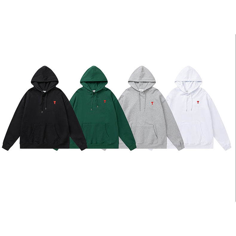 Áo Hoodie Cotton Nguyên Chất Thêu Hình Trái Tim Nhỏ Xinh Xắn 380g