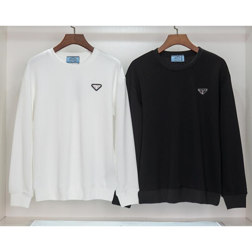 Prada Áo hoodie cotton Cổ Tròn In Họa Tiết Thời Trang Cho Nam Nữ