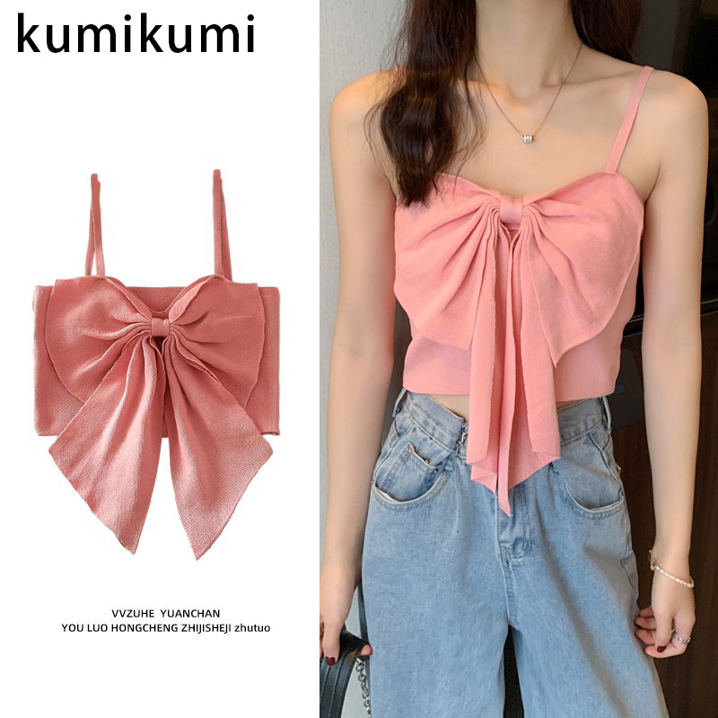Kumikumi Áo Tank Top Dây Chéo Lưng Gợi Cảm Dành Cho Nữ