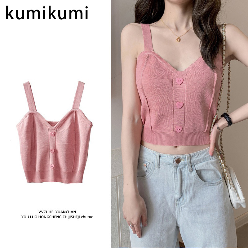 Kumikumi Áo Tank Top Dây Chéo Lưng Gợi Cảm Dành Cho Nữ