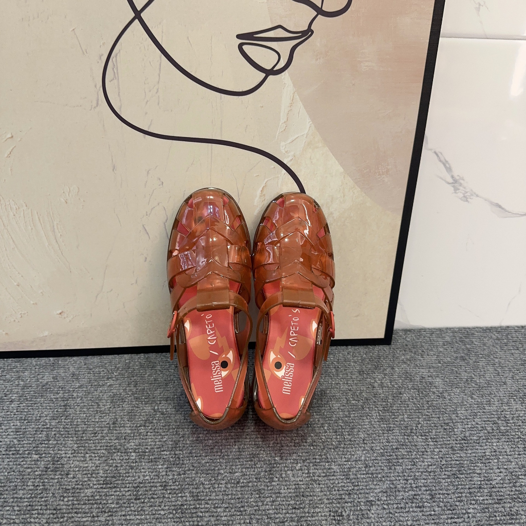 Sandal Cao Gót Bít Mũi Dệt Kim Phong Cách Retro Roman Mới 2023 Cho Nữ Đi Biển