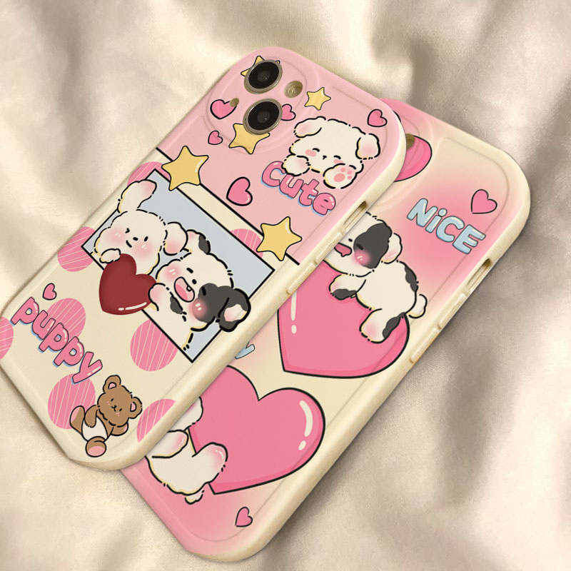 Ốp Điện Thoại Silicon Chống Trượt Hình Cún Netflix Cho iPhone 14 11Promax 6s 7 8plus SE X XR XsMax 12 13mini 6 14Plus