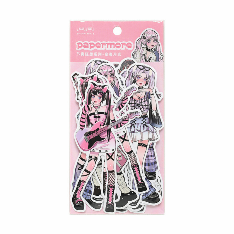 Set 20 Tấm Sticker Dán Trang Trí Sổ Tay Hình Cô Gái Hoạt Hình Đáng Yêu
