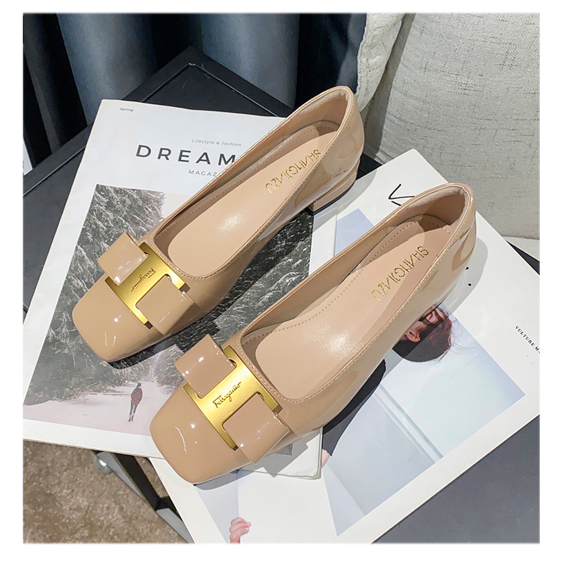 Giày Cao Gót 3Cm Da Bóng Mũi Vuông Size 33-42 Thời Trang Mùa Hè 2023 Cho Nữ