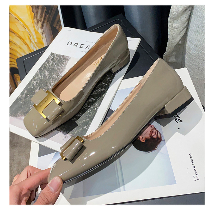 Giày Cao Gót 3Cm Da Bóng Mũi Vuông Size 33-42 Thời Trang Mùa Hè 2023 Cho Nữ