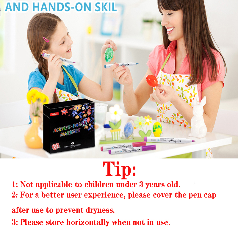 Set 12 / 24 / 36 Bút Màu Vẽ Tranh Đầu Mềm Bằng Acrylic Diy