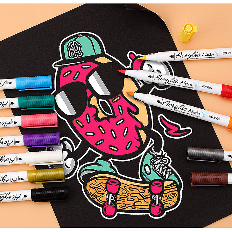 Set 12 / 24 / 36 Bút Màu Vẽ Tranh Đầu Mềm Bằng Acrylic Diy