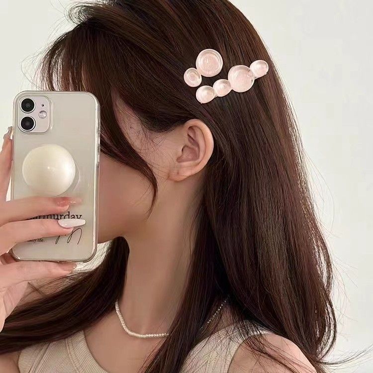 Kẹp Tóc Nữ Hình Tròn Trong Suốt Thời Trang