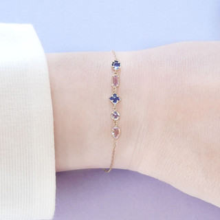 douyin style vòng thạch  Tay Mạ Vàng 14k Đính Đá Zircon Phong Cách Vintage Nhật Bản Mới vòng tay nữ đồ 1k free ship dây chuyền